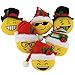 Wewill 6 Pieces Emoji Plush Toy Christmas Balls Ornaments Emotion Face Hanging Decorations, 5.5 Inch