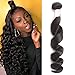 YUZHU Peruvian Human Hair Loose Wave Bundles 30