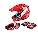 TCT-MT DOT Helmets+Goggles+Gloves Youth Red Spider Net Dirt Bike Helmet Motocross ATV Helmet Goggles+Gloves Medium