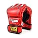 Solid Boxing Gloves Half Finger MMA Combat Gloves UFC Sanda Gloves Gym Professional Lightweight Protective Gloves Sports Gloves Leather Gloves. (Red)
