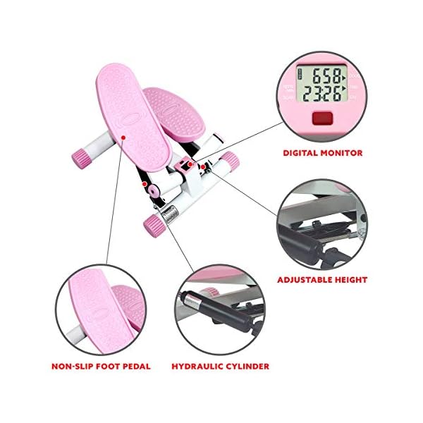 Sunny-Health-Fitness-P8000-Pink-Adjustable-Twist-Stepper-Step-Machine-wLCD-Monitor Sunny Health & Fitness P8000 Pink Adjustable Twist Stepper Step Machine w/LCD Monitor