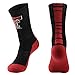 College Edition Men's Champ preformance Crew Sock, Red/Black, Large 10-13