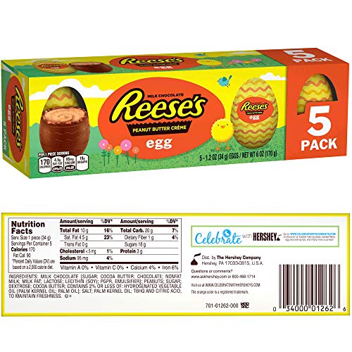 Easter Eggs | 5 Cadbury Creme Milk Chocolate Eggs & 5 Reese’s Peanut Butter Eggs | Gift Boxed, Easter Hunt, Basket Stuffer & Filler, Party Decor (10 Eggs)