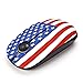 Jelly Comb 2.4G Slim Wireless Mouse with Nano Receiver, Less Noise, Portable Mobile Optical Mice for Notebook, PC, Laptop, Computer, Macbook - American Flag Pattern