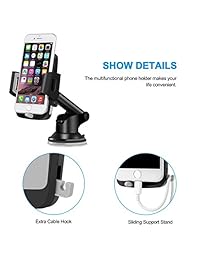 Soporte para automóvil, soporte para teléfono celular mejorado para el tablero de instrumentos del automóvil Parabrisas Soporte universal para teléfono celular con ventosa pegajosa fuerte para iPhone X 8 7 6S 6 Samsung Galaxy S10 S9 S8 S7 S6 HTC LG Google