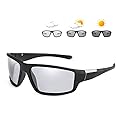 HCYCFY Photochromic Polarized Sports Sunglasses for Men Women UV Protection Safety Outdoor Cycling Driving Fishing Glasses
