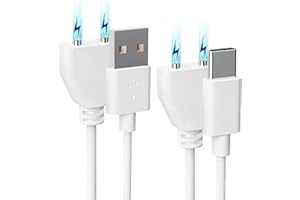 Rlissfiose 2Pack 6mm Magnetic Replacement Charger Cable with 2 Dots, 2.65ft(80cm) USB-A & USB-C Charging Port Set to Magnetic