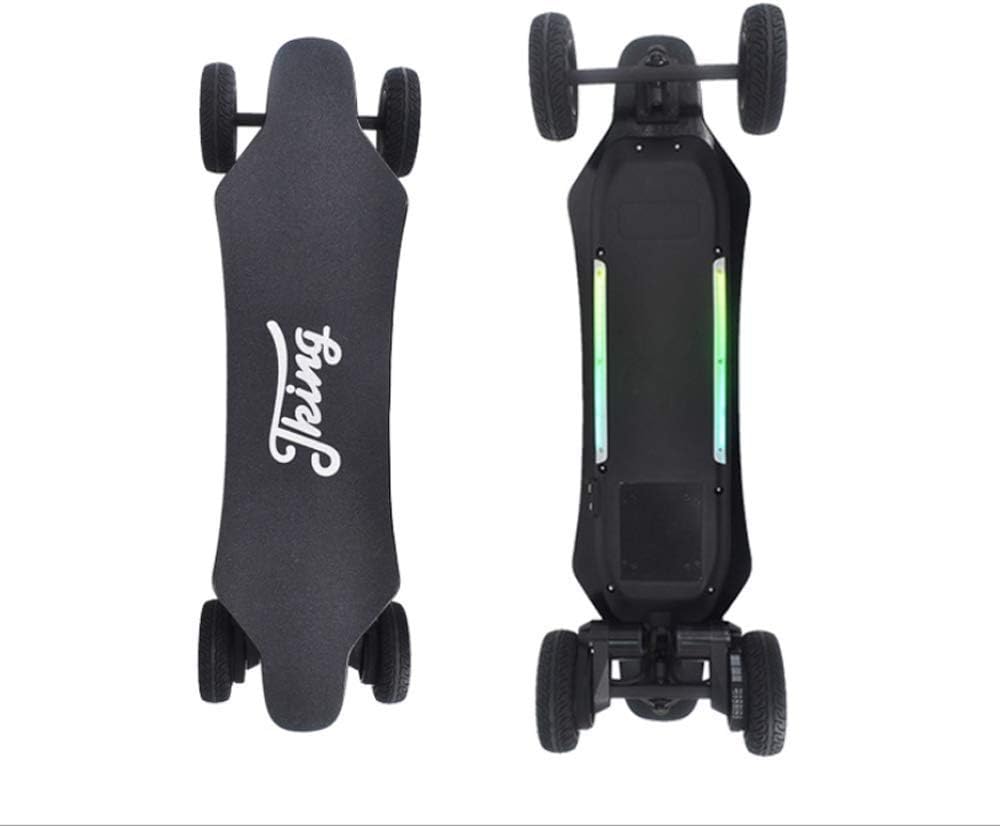 Tkitte Electric Skateboard, Electronic Longboard LED Four-Wheel SUV Electric Remote Control, High-Speed 40km/h and 6-inch Off-Road Tires for Adults Teens