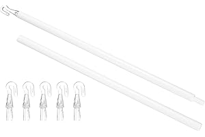 uxcell 24" Blinds Wand Replacement, Combinable Blinds Tilt Wand with Hook, Vertical Blind Rod Stick for Window Curtain Opener
