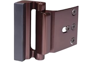BAOWEIJD Door Lock Child Proof, Home Security Door Reinforcement Lock,Door Latch Double Safety Security Protection for Your Home,Brown Door Security Lock