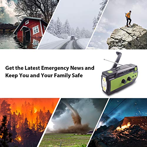 NOAA Weather Radio AM/FM/WB, 2020 Newest Solar Hand Crank Emergency