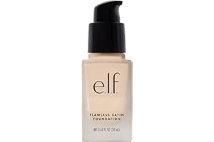e.l.f. Flawless Satin Foundation, Lightweight & Medium Coverage, Semi-Matte Finish, Vegan & Cruelty-Free, Pearl, 0.68 Fl Oz (20mL)