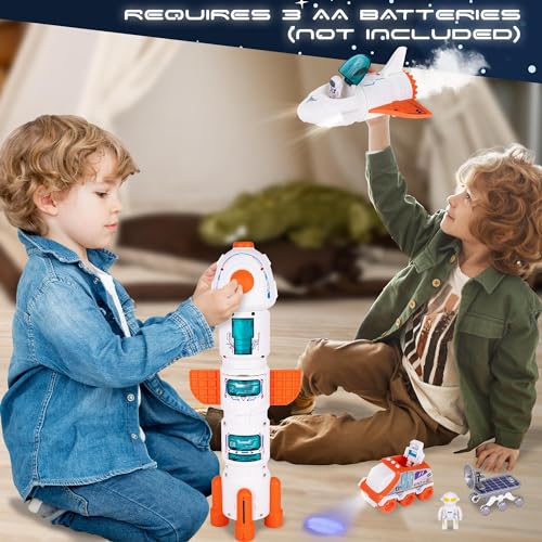 TERRIFI Space Shuttle Rocket Toy for Kids, 5-in-1 Spaceship with Lights, Sounds & Projection, Educational Space Adventure Toy, Ideal for Boys Ages 3-8