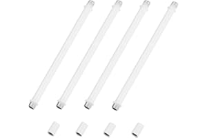 M METERXITY 4-Set Straight Pipe Lamp Stem Kit, 200mm(7.87") Long M10 Double End Thread Rod W/Coupling Sleeve Nuts for Table L