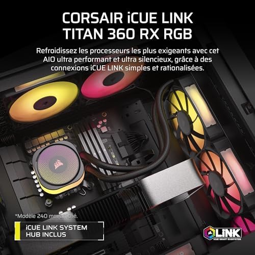 iCUE LINK TITAN 360 RX RGB Refroidisseur Liquide Pour CPU – Noir