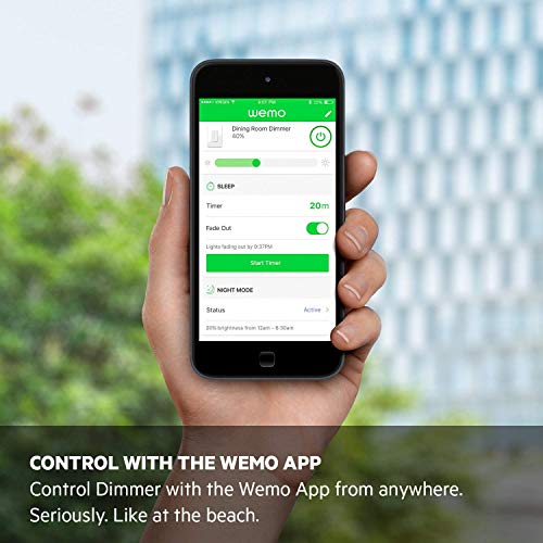 Wemo Dimmer WiFi Light Switch, Compatible with Alexa and the Google Assistant (Certified Refurbished)