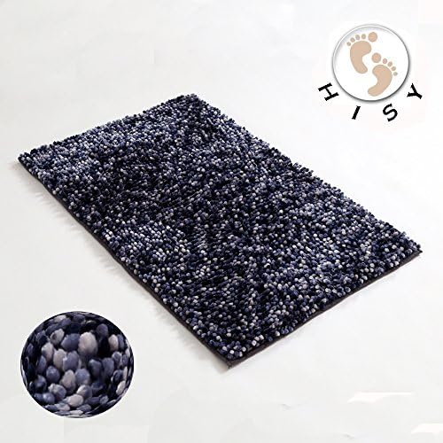 Hisy Microfiber Bath Mat -31" x 20" ｜ Soft Super Absorbent Chenille Shower Rug Fast Dry Turquoise