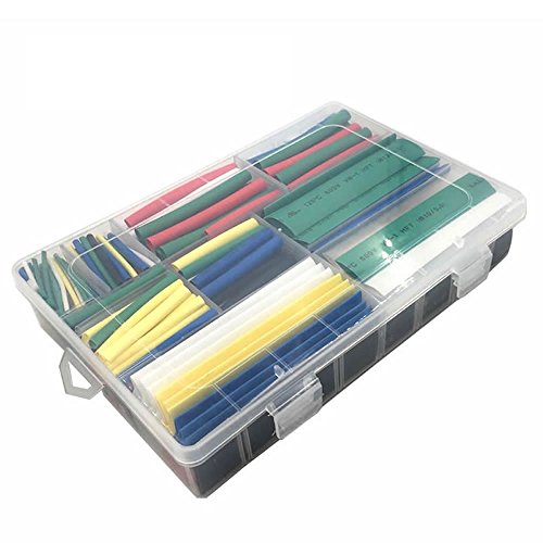 McIgIcM 385pcs 2:1 Heat Shrink Tubing 9 Size 7 Color Polyolefin Shrink Warp Sleeves Heat Shrink Tube Kit