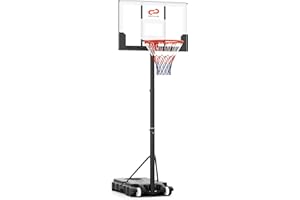 Goplus Basketball Hoop Outdoor, Portable 3.3-7FT/10FT Adjustable Basketball Goal System w/Shatterproof PC Backboard, Wheels f