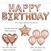 Rose Gold Party Decorations Kit, Girls Birthday Party Supplies with Happy Birthday Banners Rose Gold Balloons Heart and Star Foil Balloons and for Birthday Party