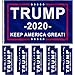 Jetec 1 Pack President Donald Trump Flag 2020 (3 x 5 Feet) with Grommets and 10 Pieces Bumper Stickers Car for Supporting President Trump (Color A)