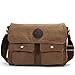 Eshow 14 Inch laptop Men's Canvas Cross Body Messenger Traval Shoulder Bag (Brown)