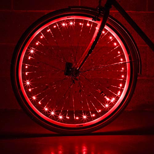 Monkey Light NLX1 LED Bike Wheel Lights, Assembled in USA. Attaches to Spokes Near The tire. 100% More: 40 LEDs Included. Fully Waterproof and Durable Cool Bicycle Safety Accessory. (Red)