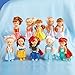 Collections Etc Little Princess Dolls and Includes Elsa, Anna, Snow White, Little Mermaid, and More- Set of 10, Each 4 in. Tall - Gift Ideas for Girls