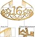 MEANT2TOBE 16th Birthday Sash and Tiara for Girls - Fabulous Set: Glitter Sash + Stars Rhinestone Gold Premium Metal Tiara, 16th Birthday Gifts for Sweet 16 Birthday Party