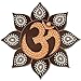 Om Symbol Wooden Wall Painting - Yoga Room Decor for Boho Living Room - Handcrafted in India - 13.6