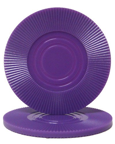 50 Interlocking Plastic Radial Poker Chips - Choose Colors (PURPLE)