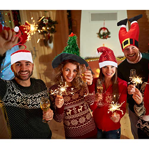 Syhood 6 Pieces Christmas Santa Hat Funny Novelty Christmas Tree Cap for Adults New Year Xmas Carnival Party Costume Accessories Props