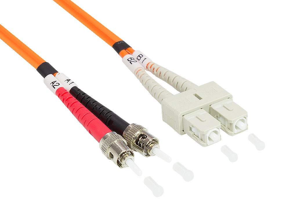 Good Connections LWL Duplex Patch Cable LC to SC Multimode 50/125 Inch Fibre Optic orange OM2 - Orange 20 m
