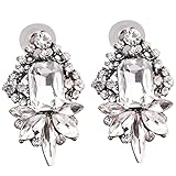 Art Deco Antique Vintage Style Rhinestone Wedding Bridal Prom Earrings
