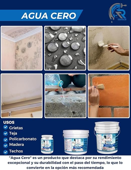 Sellador Transparente Impermeabilizante, 4 Litros Agua Cero, Impermeabilizante para Techo, Reparación de Recubrimiento, Sellador de grietas Aislante Lluvia, Cero Fugas