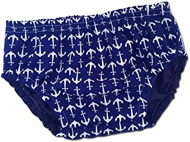 Juxby Kids Boy's Navy Blue &amp; White Anchor Nautical Diaper Cover -18m