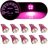 Partsam 10PCS T10 Wedge 4-SMD LED Light Gauge Cluster Instrument Panel Indicator Lamp Bulbs, Purple