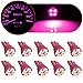 Partsam T10 194 LED Light Bulb Instrument Panel Gauge Cluster Dashboard LED Lights-10Pcs Purple Pink