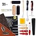 Premium Leather Sewing Kit - 31 Pieces Including Leather Swatches, Awl, Needles, Waxed Thread, Trencher, etc. Makes a Great Gift