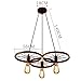 Lixada 3 Arms E26/E27 Hanging Metal Wheels Ceiling Pendant Light Vintage Industrial Retro Country Style Chandelier Dining Hall Restaurant Bar Cafe Lighting Use(No bulbs provided)