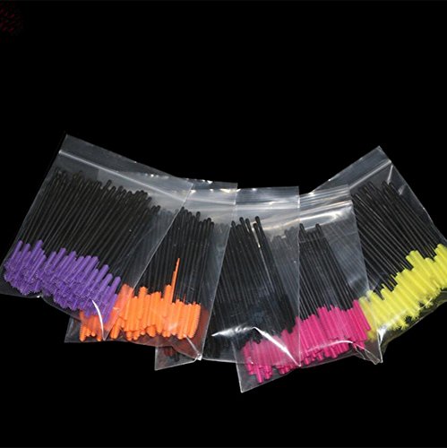 Coshine 100pcs 5 Styles Disposable Silicone Eyelashes Makeup Brushes Mascara Wands Applicator Spoolers Makeup Tool