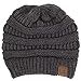 Funky Junque Solid Ribbed Beanie - Charcoal