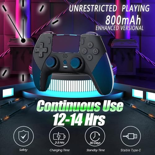 Wireless Pro Controller Compatible with PS4 /PS4 Pro/PS4 Slim Console, Gaming Remote with Built-in 800mAh Rechargeable Battery/Precise Joystick/Audio/Turbo/Advanced Buttons Programming