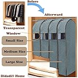 Didadi Moisture, Mildew, Dust Resistant Cloth Care Hanging Bag. Transparent Garment Clothing Organizer in Wardrobe. Storage Dust Protector Cover with Zipper [Medium] Size
