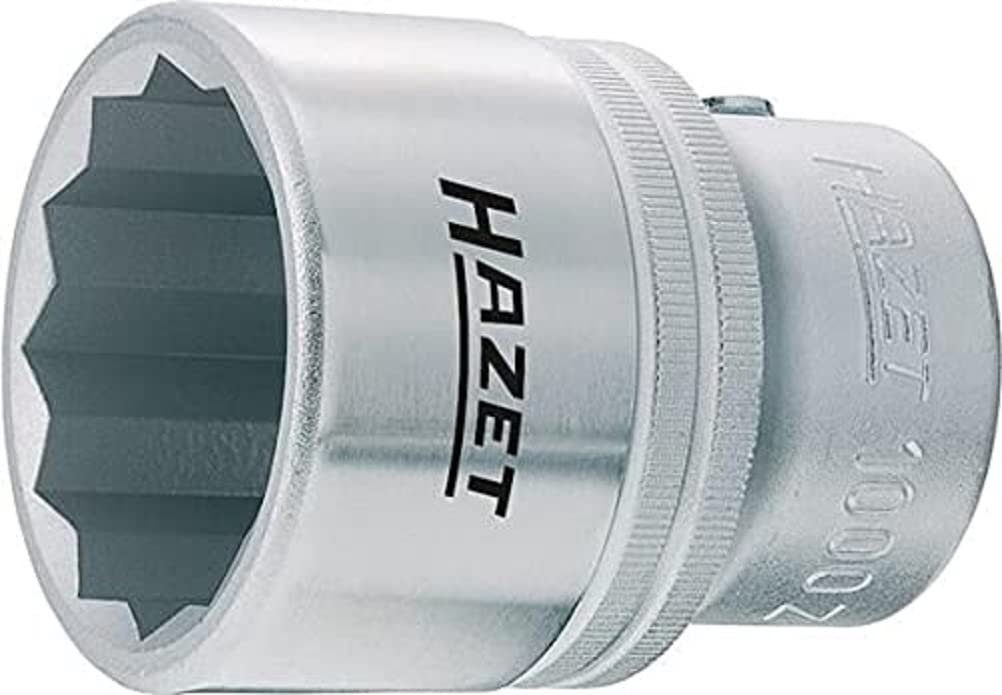 HAZET 1000Z-22 52 mm 12-Point Profile Socket - Chrome-Plated/Polished