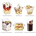 5.5oz Dessert Cups with Lids and Spoons,Plastic Clear Square Dessert Bowls Disposable Reusable Parfait Appetizer Cup-Set of 24