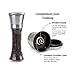 PREMIUM Salt or Pepper Grinder Brushed Stainless Steel Professional 5 Grade Precision Ceramic Rotor With Clear 7.5Inch Tall Glass Bottle 6 Ounce Volume