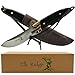 Elk Ridge - Outdoors Fixed Blade Knife - 7.25-in Overall, 3-in Satin Finish Stainless Steel Blade, Jig Bone and Wood Handle, Black Leather Sheath - Hunting,. Camping, Survival - ER-088