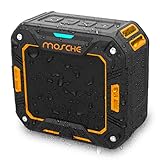 Bluetooth Speakers, Mosche Portable Waterproof Bluetooth Speaker 5W for Shower and Outdoor (Black/Orange）