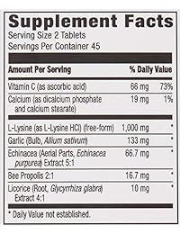 Marca Amazon – Revly Lysine + C Complex, 90 tabletas, 45 serviles.